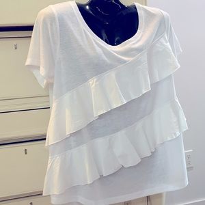 LANE BRYANT RUFFLE COTTON SHIRT NWT SIZE 14/16